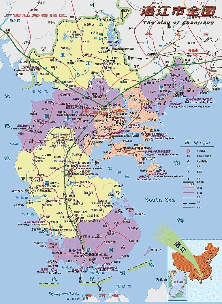 湛江市地图，解读广东省的明珠之城